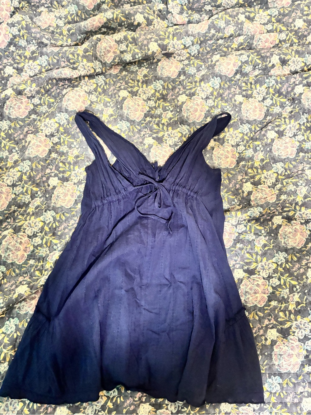 Navy Sleeveless Tie-Front Summer Dress